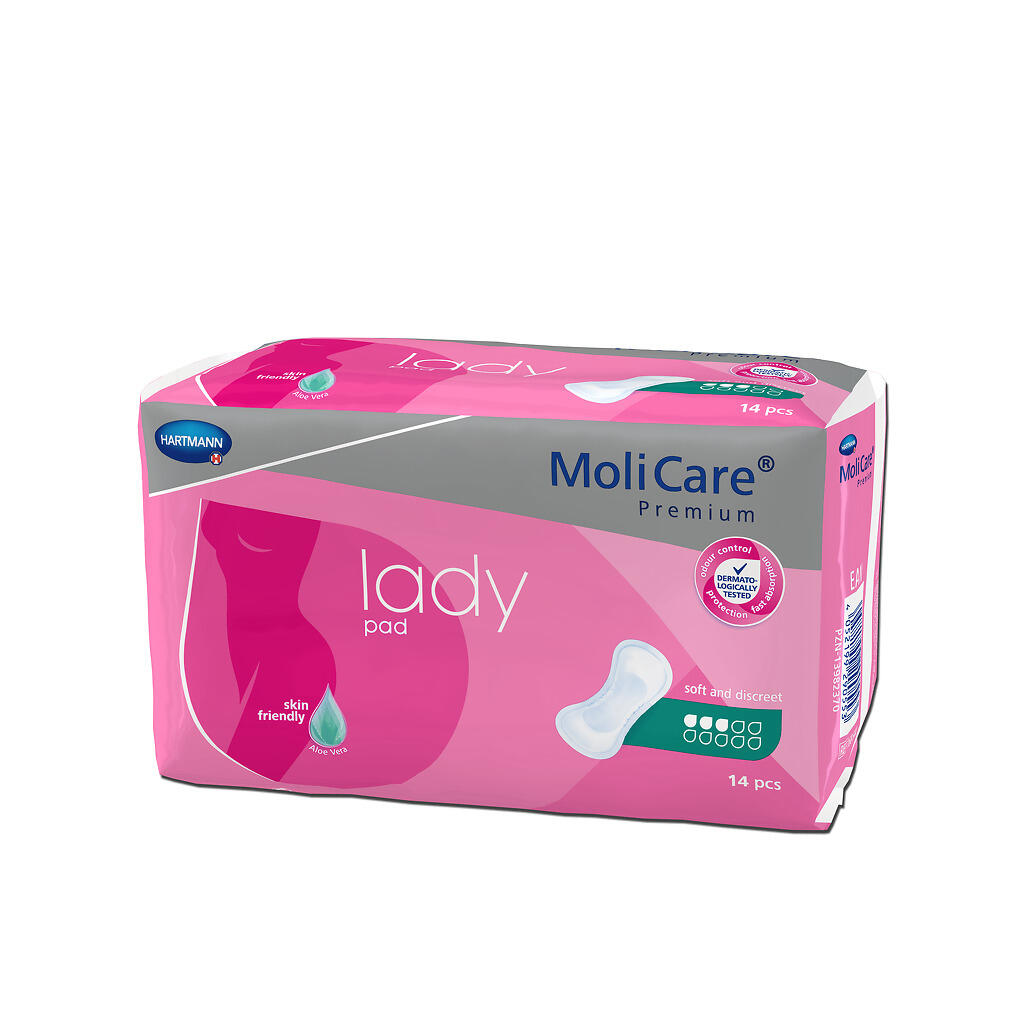 Lättinkontinensskydd MoliCare Premium LadyPad 3 Droppe Turkos 14st