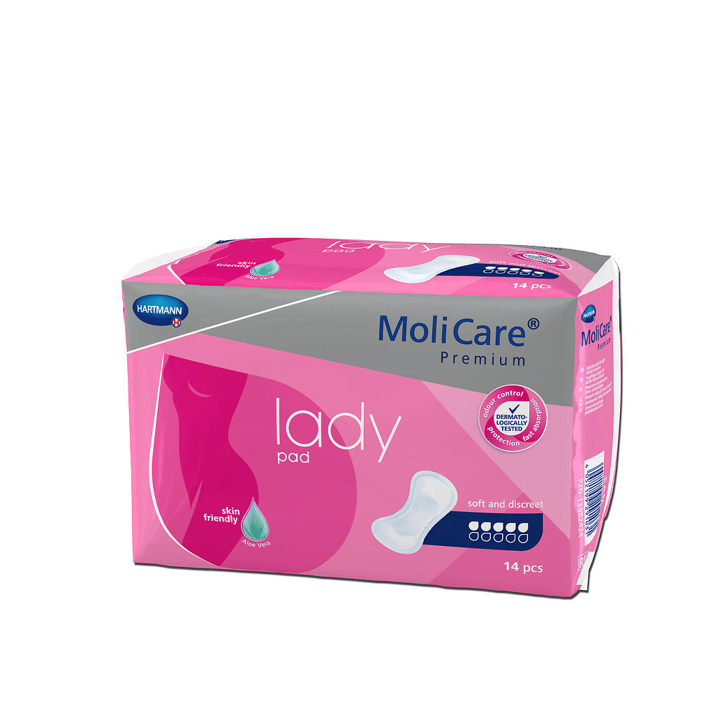 Lättinkontinensskydd MoliCare Premium LadyPad 5 Droppe Mörkblå 14st