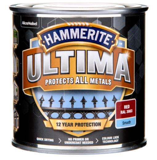 Metallfärg Hammerite Slätlack Ultima Antracitgrå 250ml