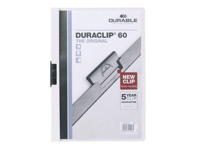 Klämmapp Durable Duraclip Vit A4 till 30 ark