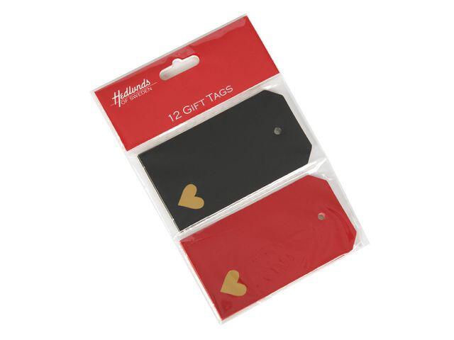 Hängetikett Hedlunds Röd och Svart 12st