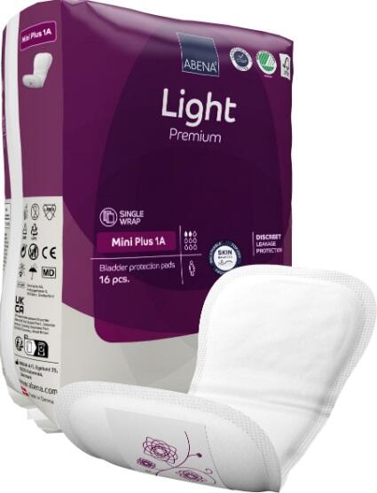 Kroppsformat Skydd Abena Light Mini Plus 1A Vit 28x10cm 2 Droppar 16st