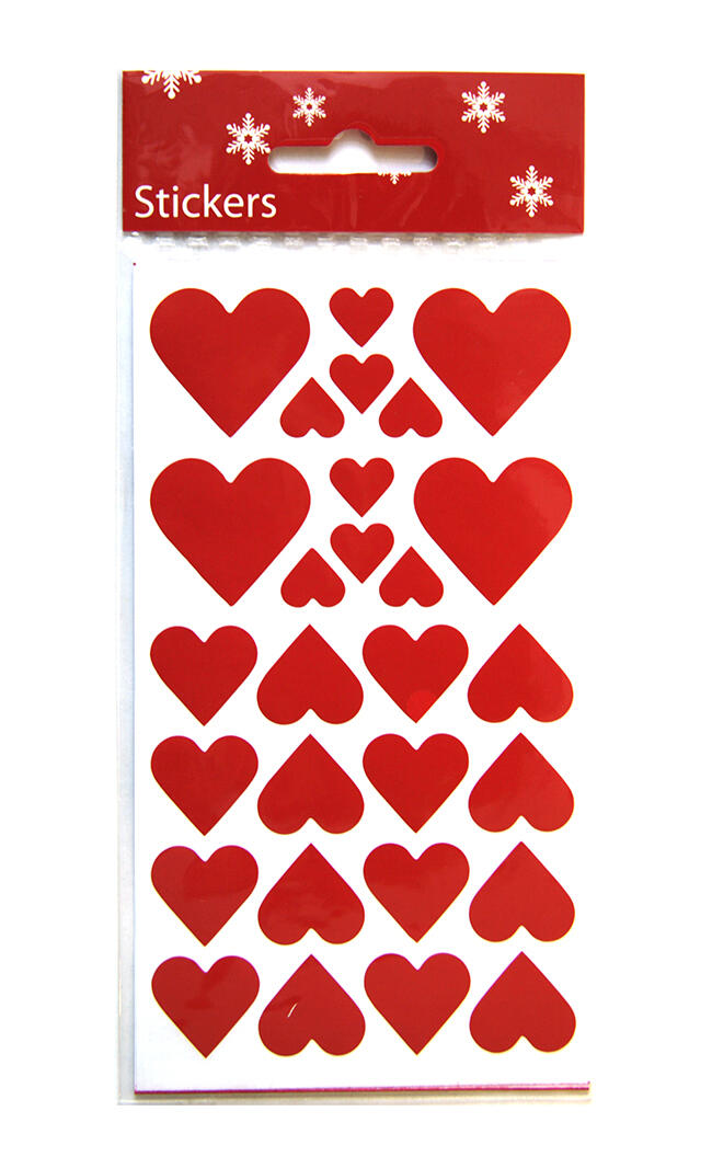 Stickers Hedlunds Hjärtan Röd 8.5x15.5cm 2ark