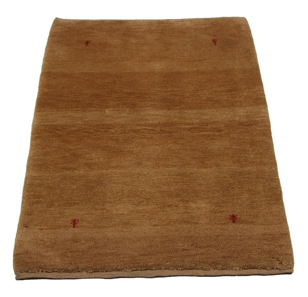 Handknuten Persisk matta Gabbeh Shiraz Ull Ljusbrun 85x122cm