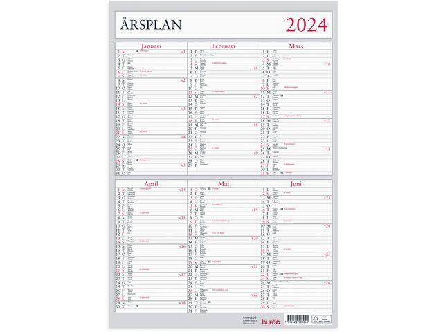 Väggkalender Burde Årsplan - 5030