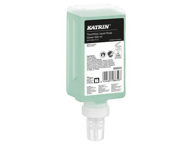 Dispenser Handtvål Katrin Touchfree Liquid Soap Green 500ml
