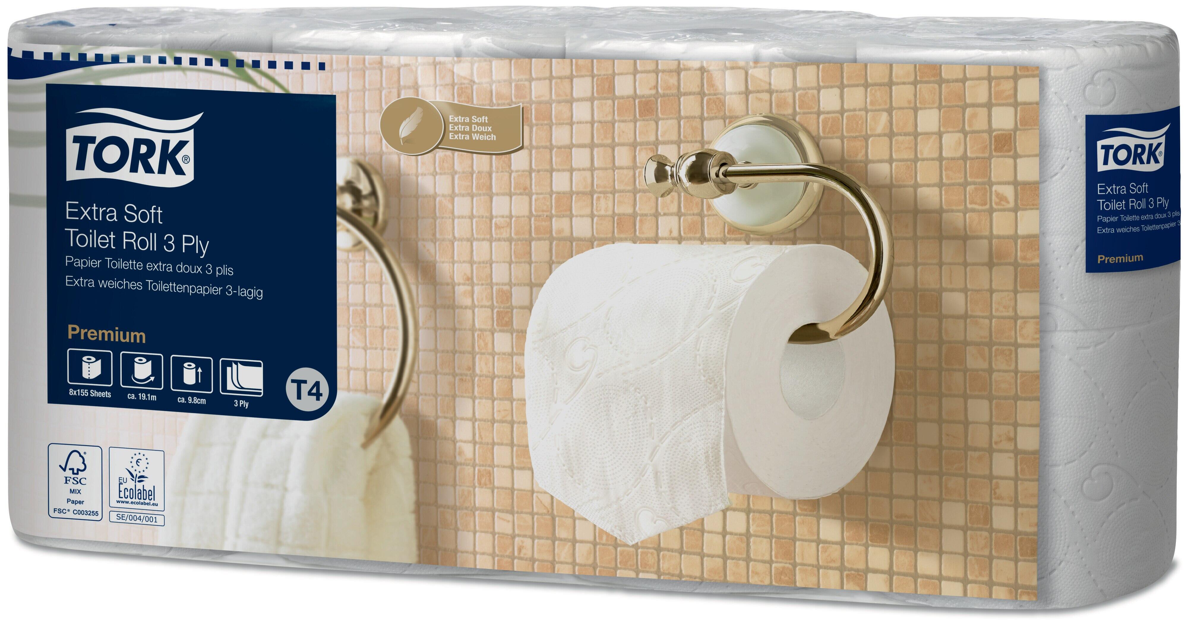Toalettpapper Tork Extra Mjukt T4 Premium 3-lag 56rl