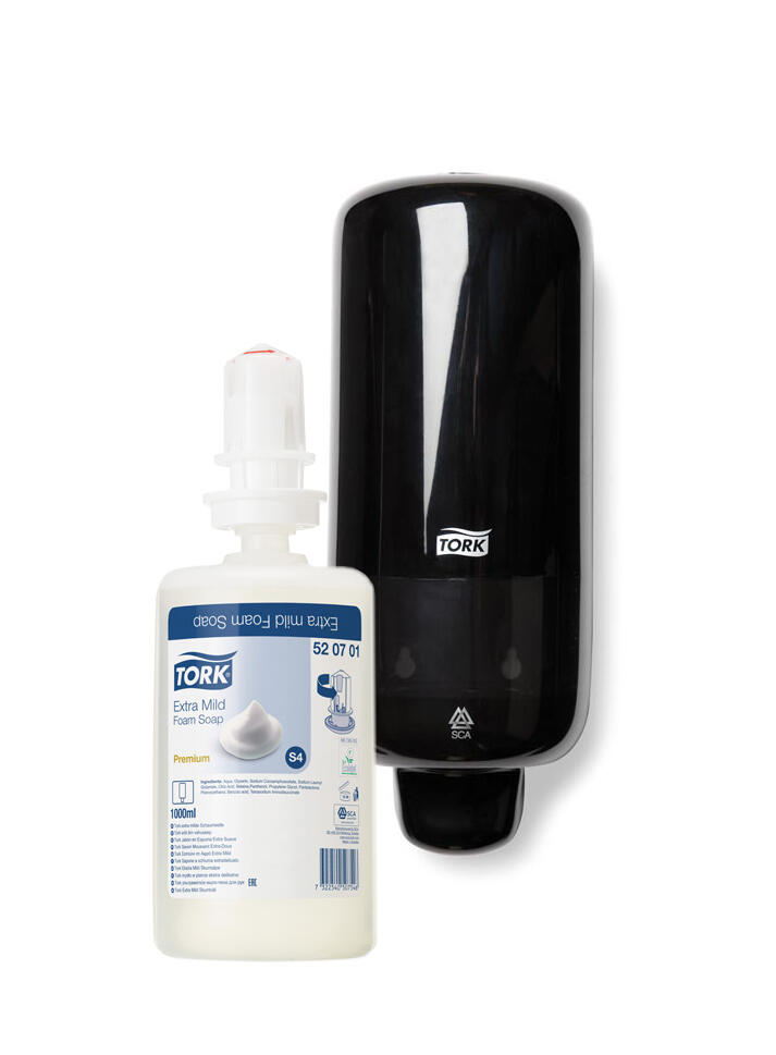 Skumtvål Tork Premium Sensitive S4 1L 6st med Svart Dispenser