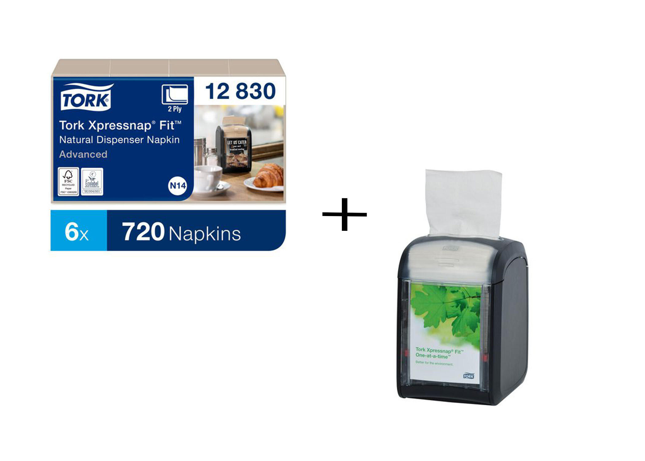Dispenserservett Tork Xpressnap N14 Natur 6fp med Stå Dispenser
