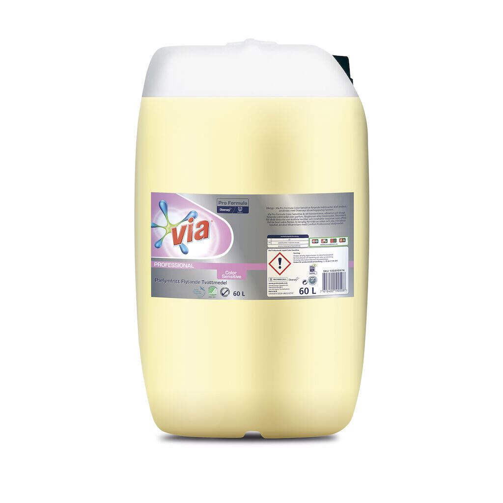 Flytande Tvättmedel Diversey Via Pro Formula Color Sensitive 60L