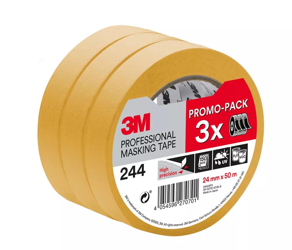 Maskeringstejp 3M 244 Brun 24mm 3st