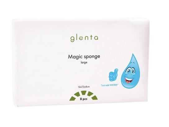 Mirakelsvamp Glenta Magic Sponge Vit Large 7.5x12cm 8st