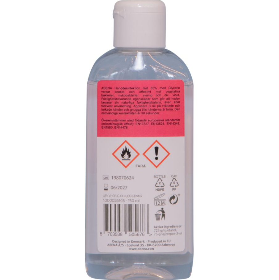 Handdesinfektionsgel Abena Gel 85% Flaska med Snäpplock 150ml