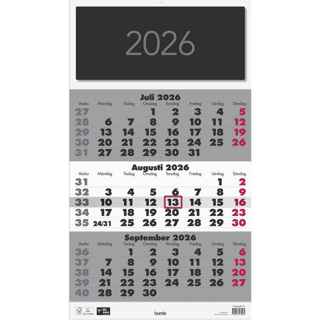 Bildkalender Burde Triplaner Elegant 2026