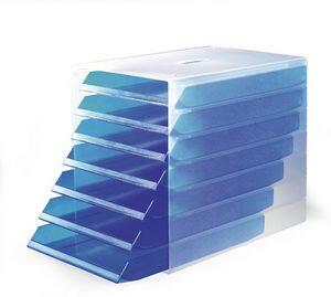 Blankettbox Durable Idealbox 7-Fack Transparent Indigoblå