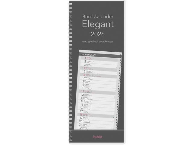 Bordskalender Burde Elegant 2026 spiral