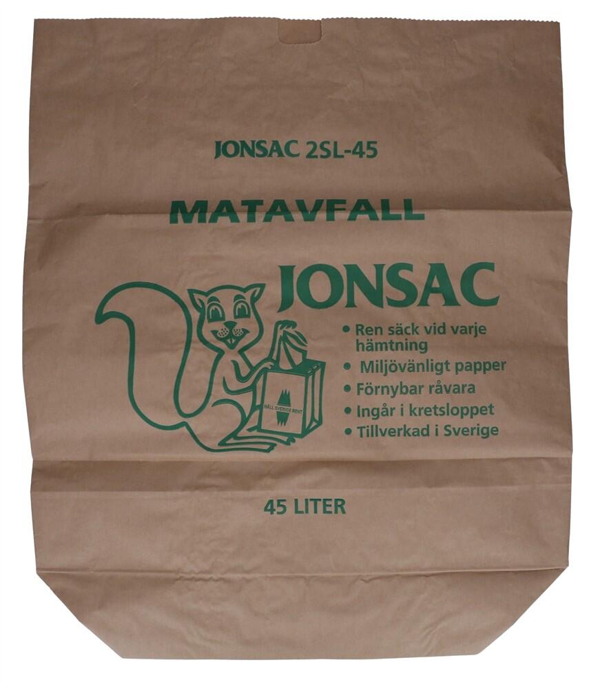 Matavfallspåse Jonsac Papper 55x65x18cm 45L 20st