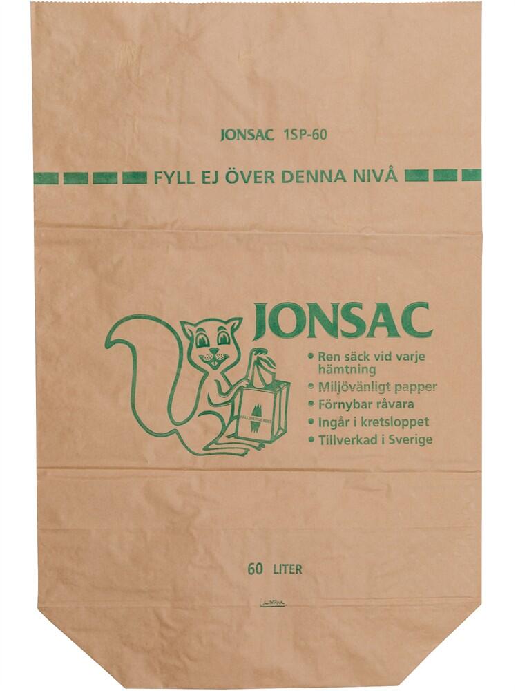 Våtavfallssäck Jonsac 1-blad 55x86x20cm 60L 25st