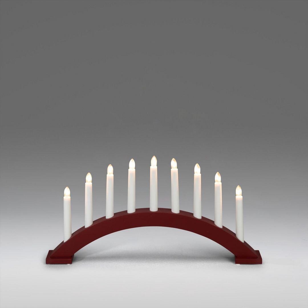 Elljusstake Konstsmide Trä Röd 9-Armad 49x26cm