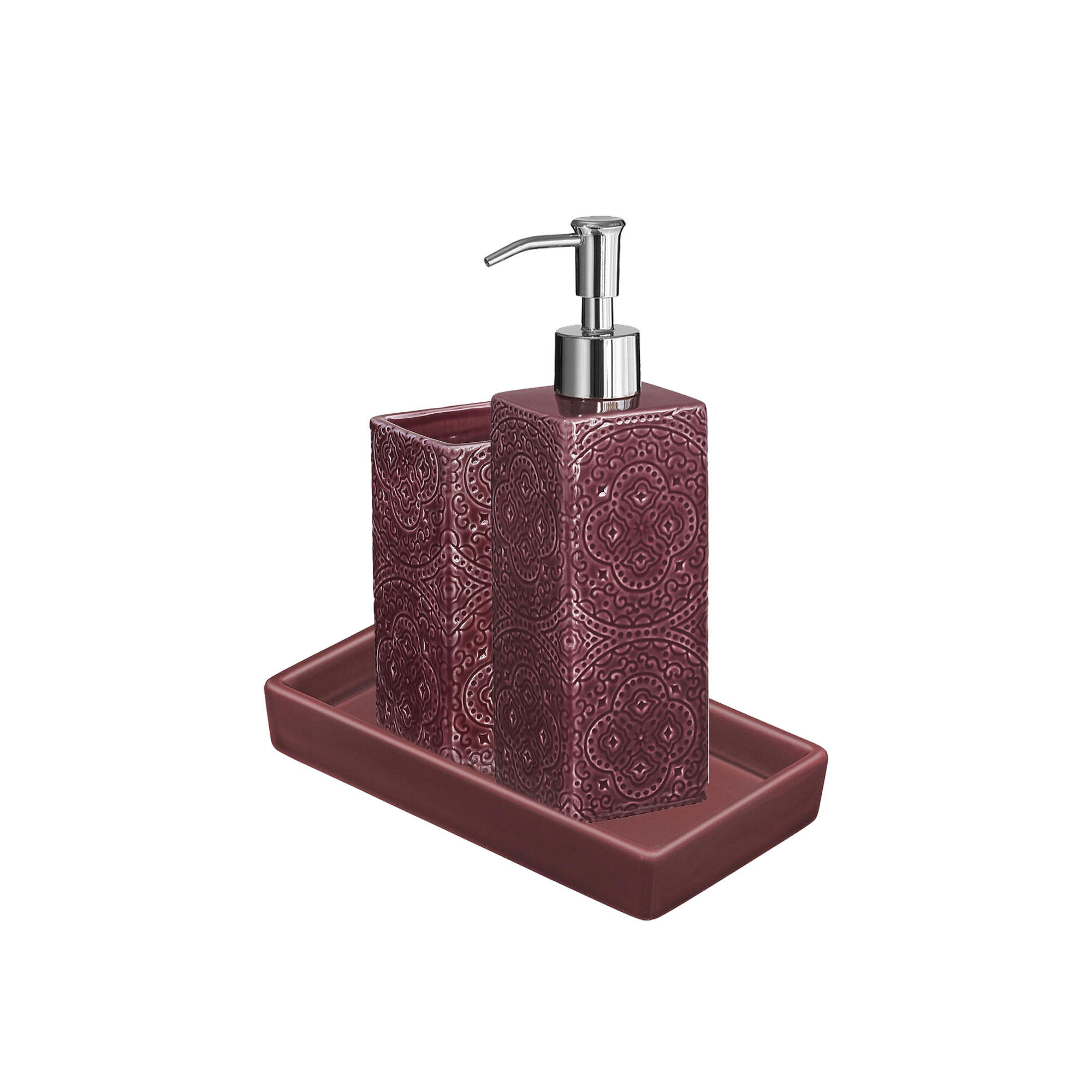 Badrumsset Cult Design Kub Orient Vinröd 3 delar