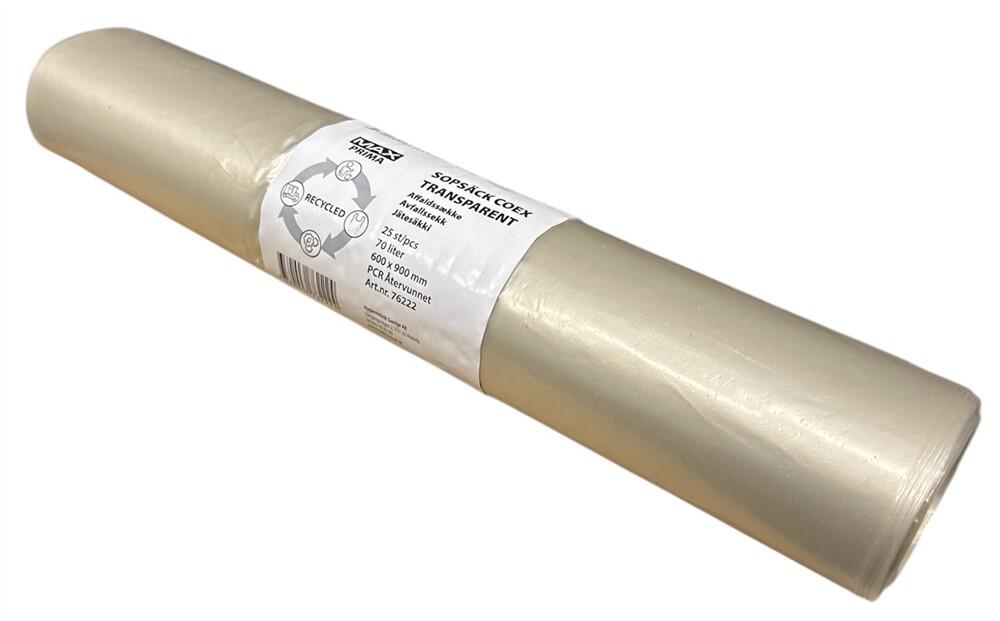 Sopsäck Max Prima Coex Transparent 70L 25st/rl