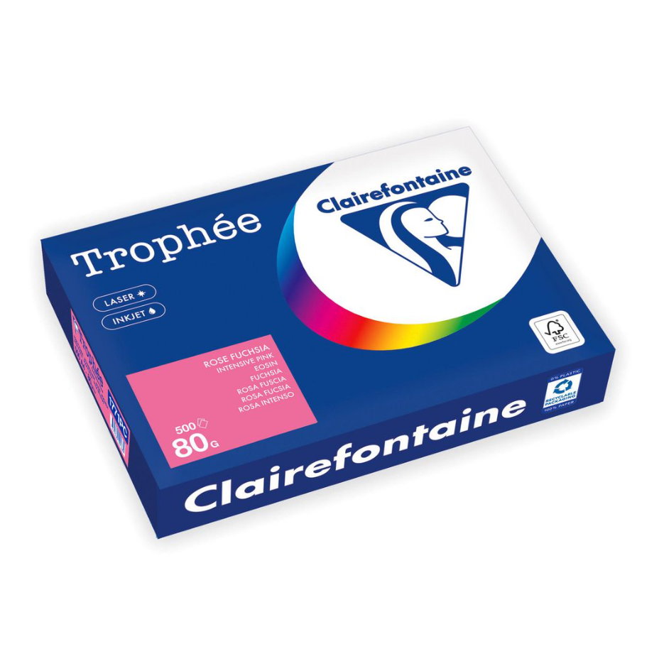Kopieringspapper Clairefontaine Trophée oh cerise A4 500st