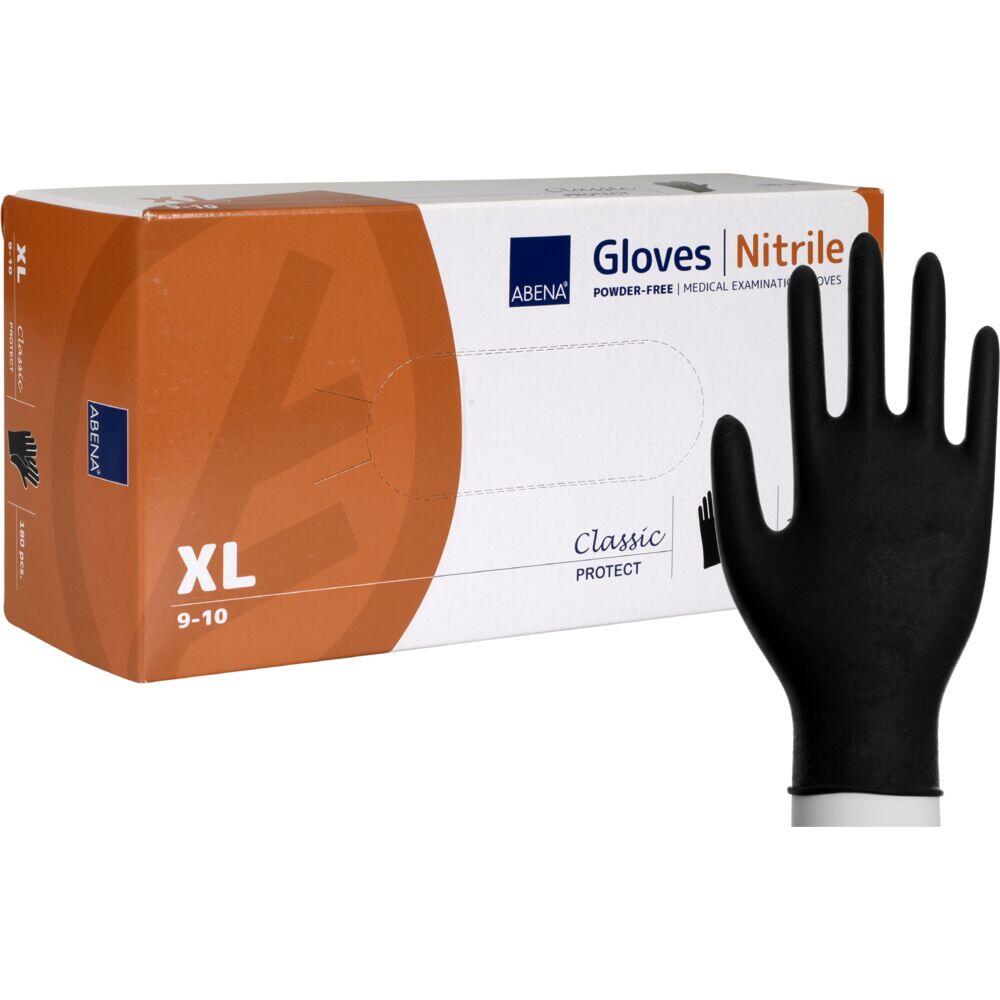 Engångshandskar Nitril Abena Puderfri Svart XL