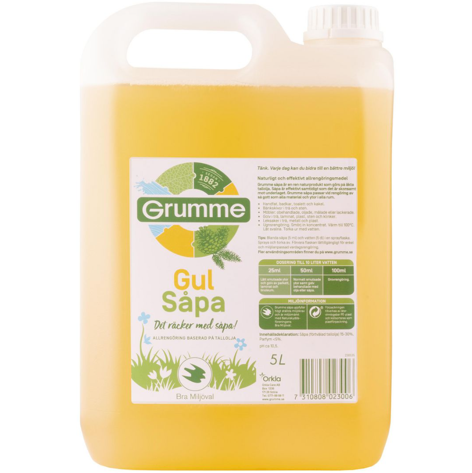 Gulsåpa Grumme Gul 5L