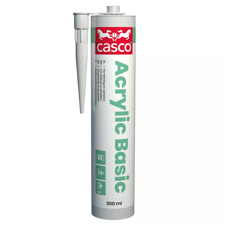 Akrylfogmassa Casco Basic 3912 Gråvit 300ml