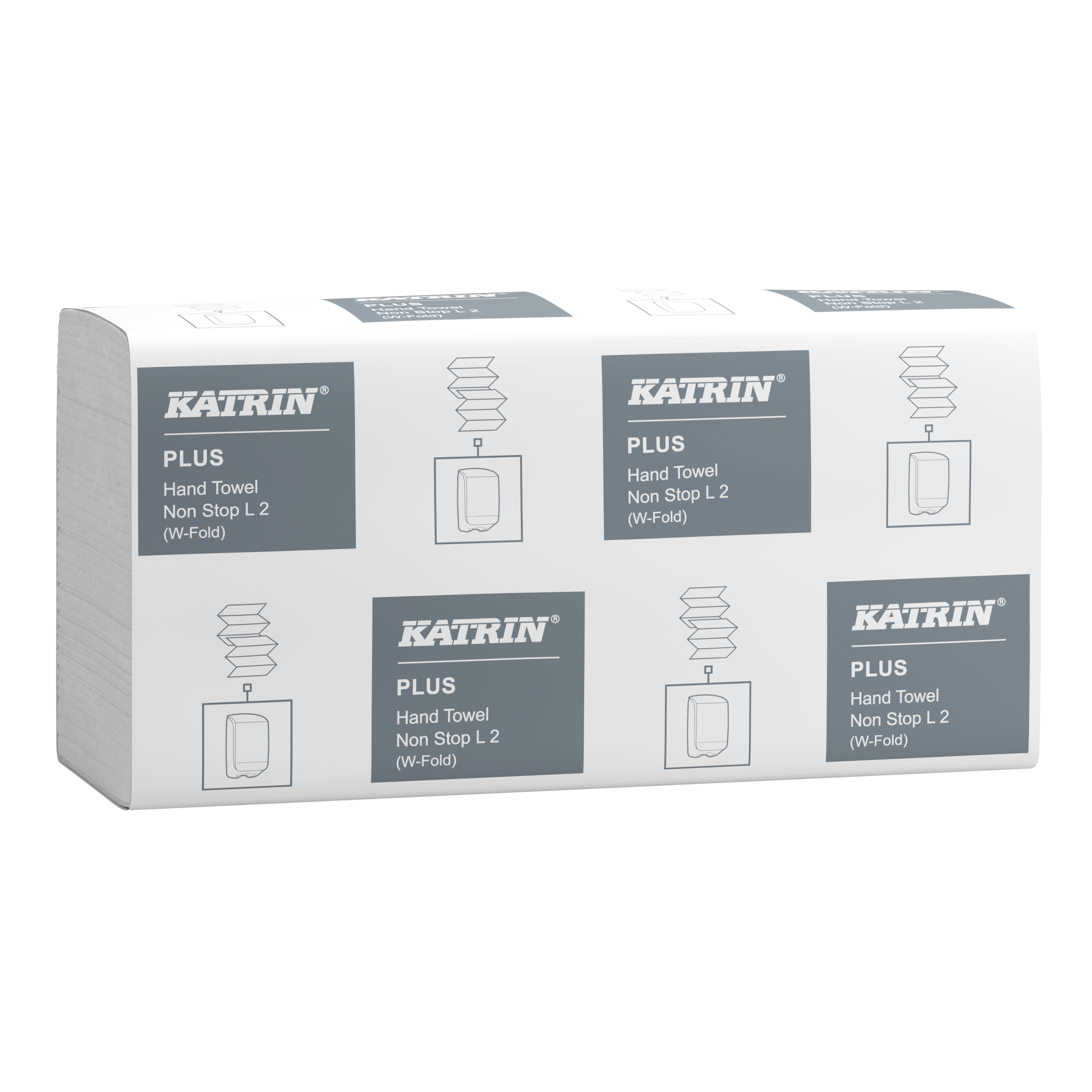 Pappershandduk Katrin Plus W-vikt L 2-Lagers Handy Pack Vit 15fp