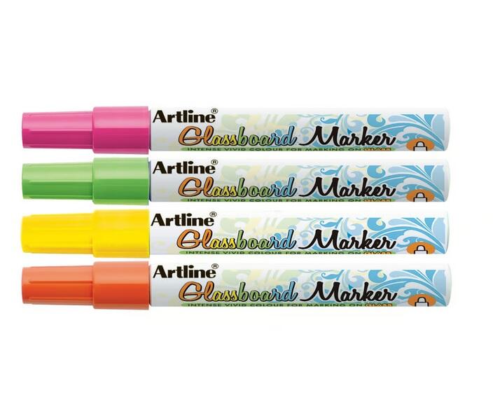 Märkpenna Artline Glastavla Mörk 2mm 4st