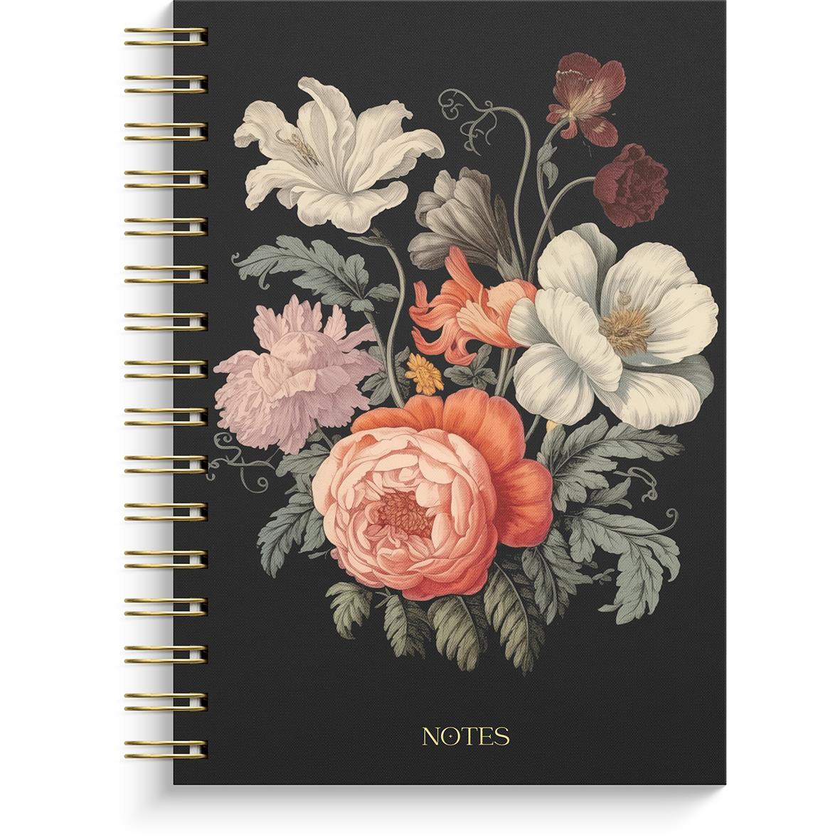 Anteckningsbok Burde Dark Bloom A5 Linjerad 150 Blad