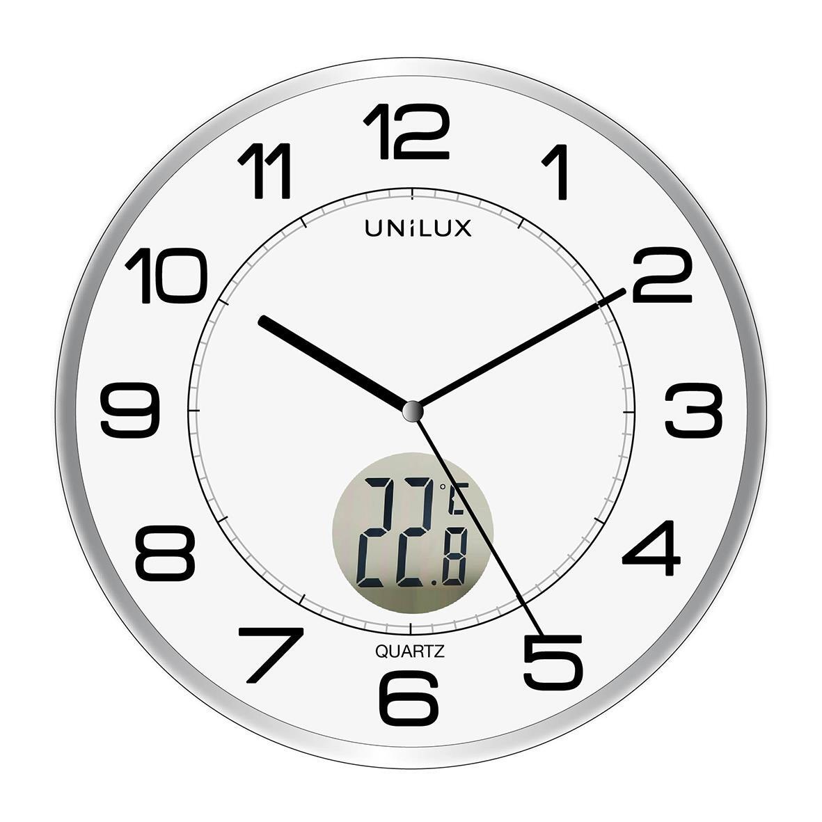 Väggur Unilux Tempus Silver Ø30.5cm