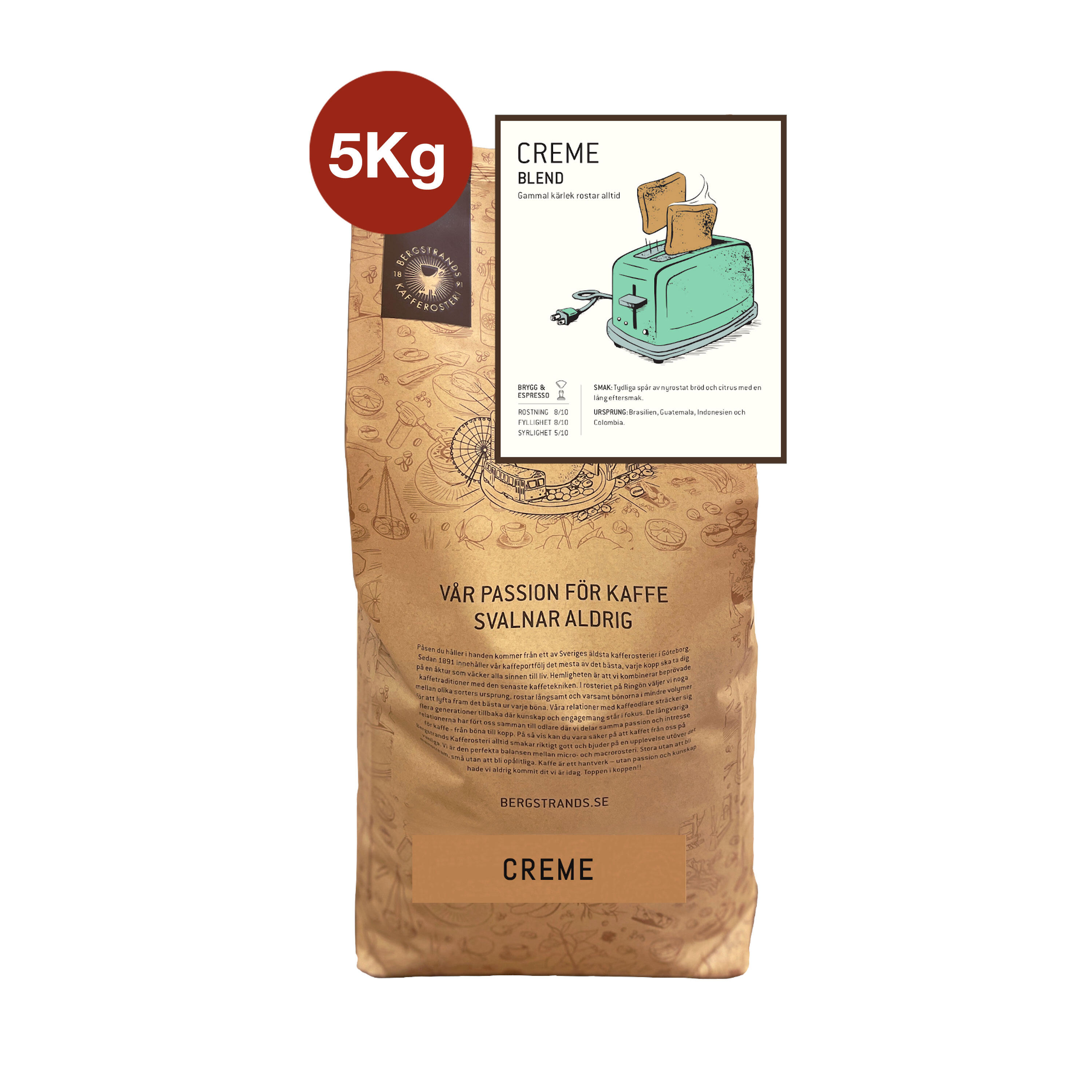 Kaffe Bergstrands Crème Blend Bönor 5kg