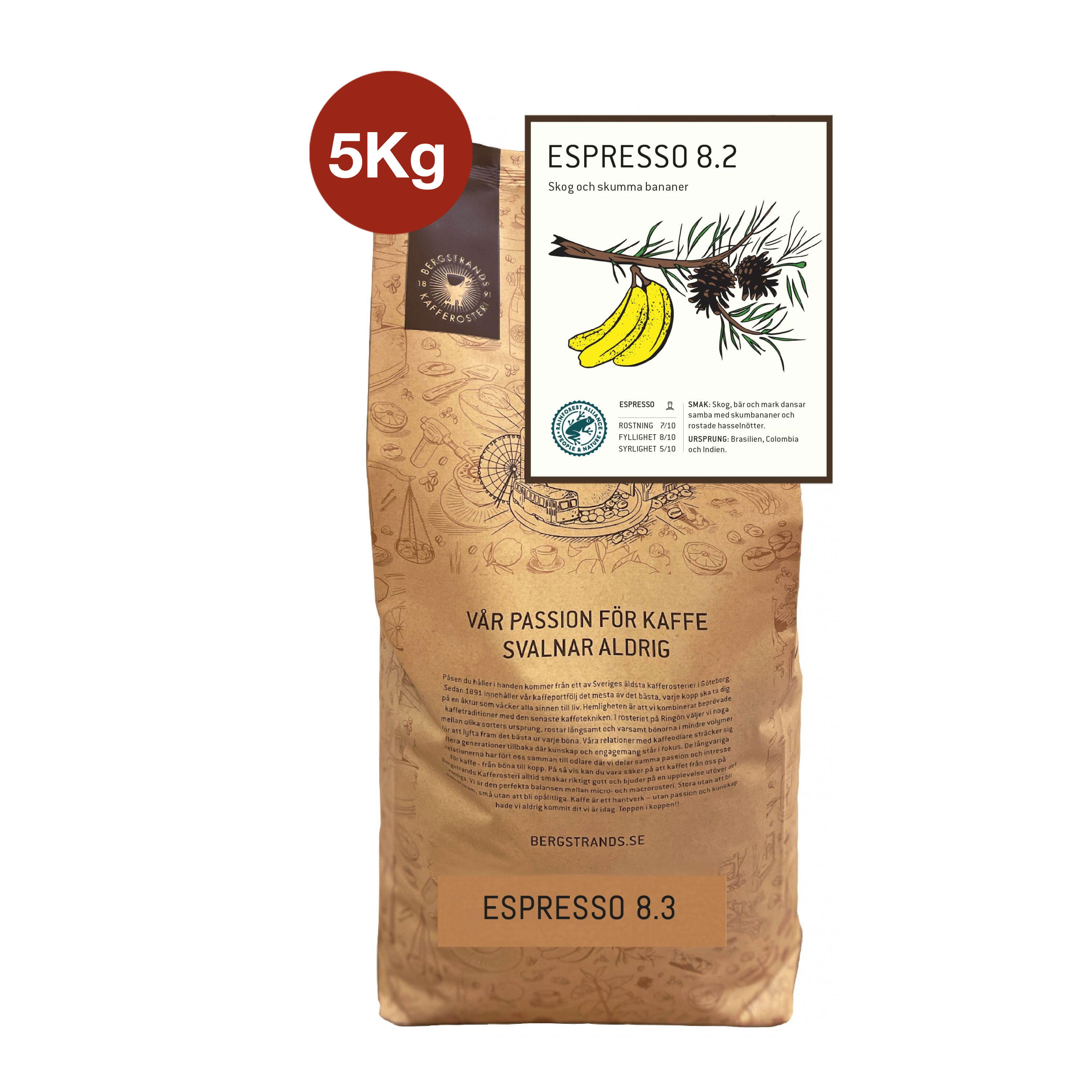 Kaffe Bergstrands Espresso 8.2 Bönor 5kg