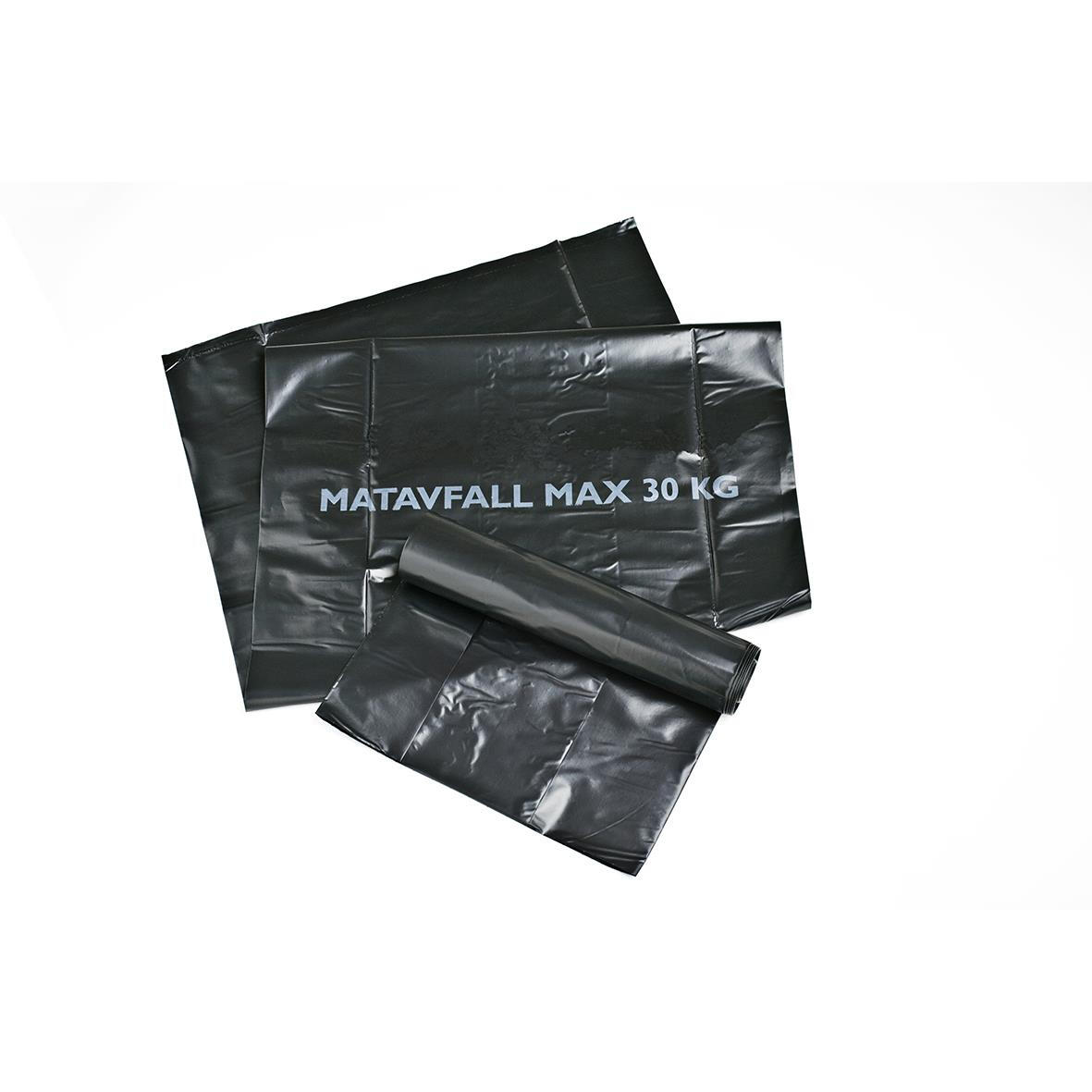 Sopsäck PolyREG LD Matavfall Svart 60L 80my 25st/rl