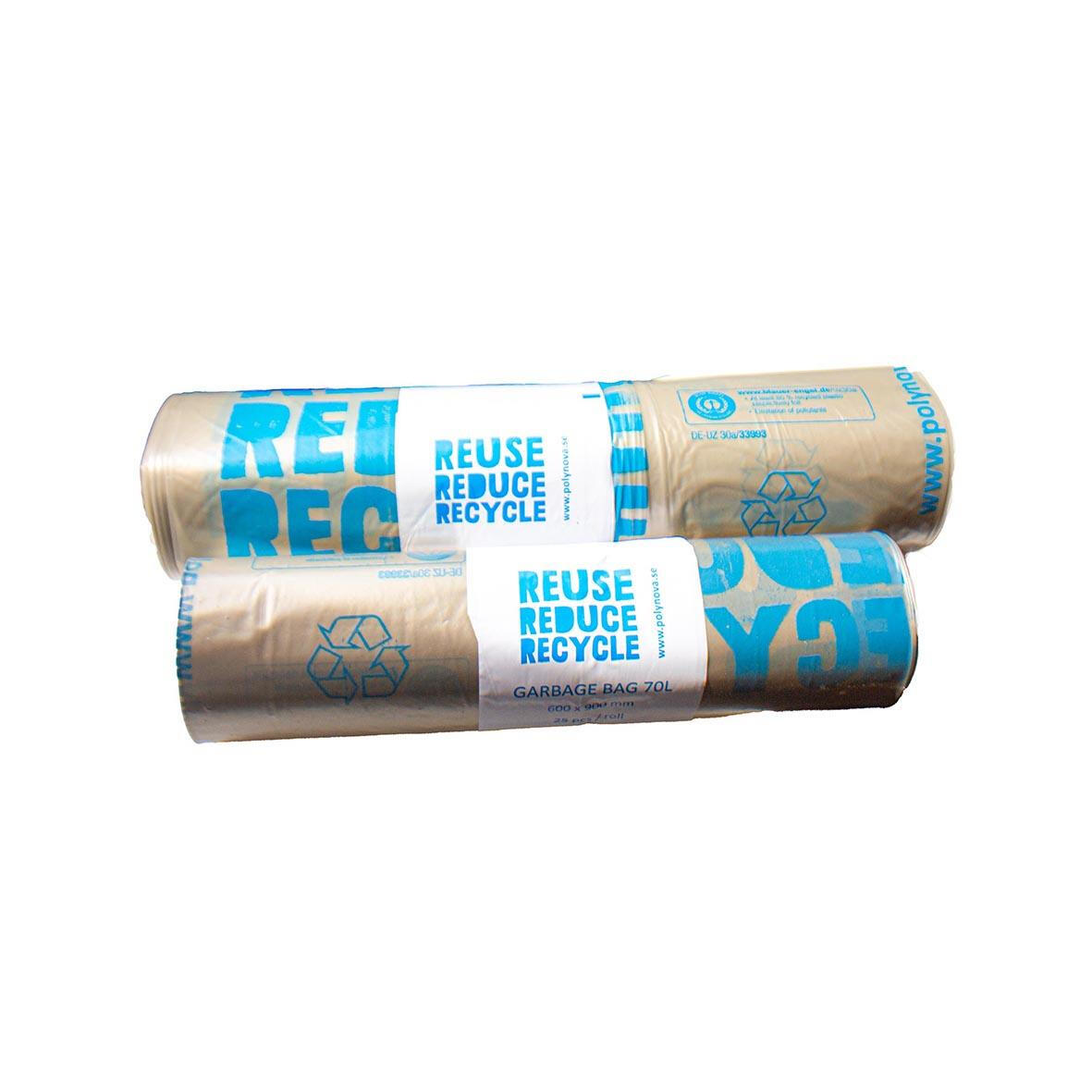 Sopsäck Polyblue LDPE 40my Transparent 70L 600x900mm 25st/rl