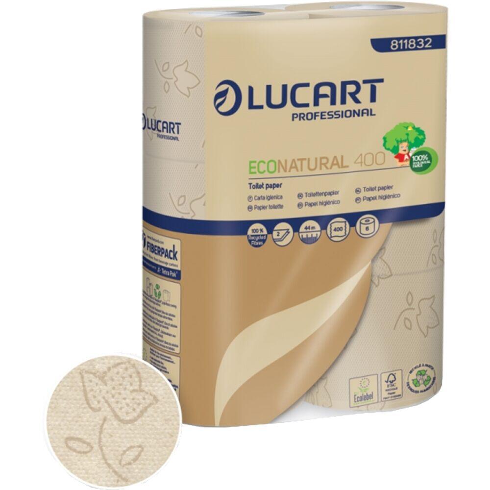 Toalettpapper Lucart Eco Natural 400 2-lag Natur 44m 30rl
