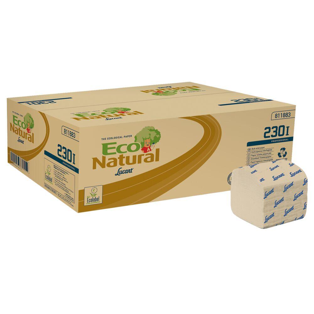 Toalettpapper Lucart Eco Natural 230I 2-lag V-vikt Natur 40fp