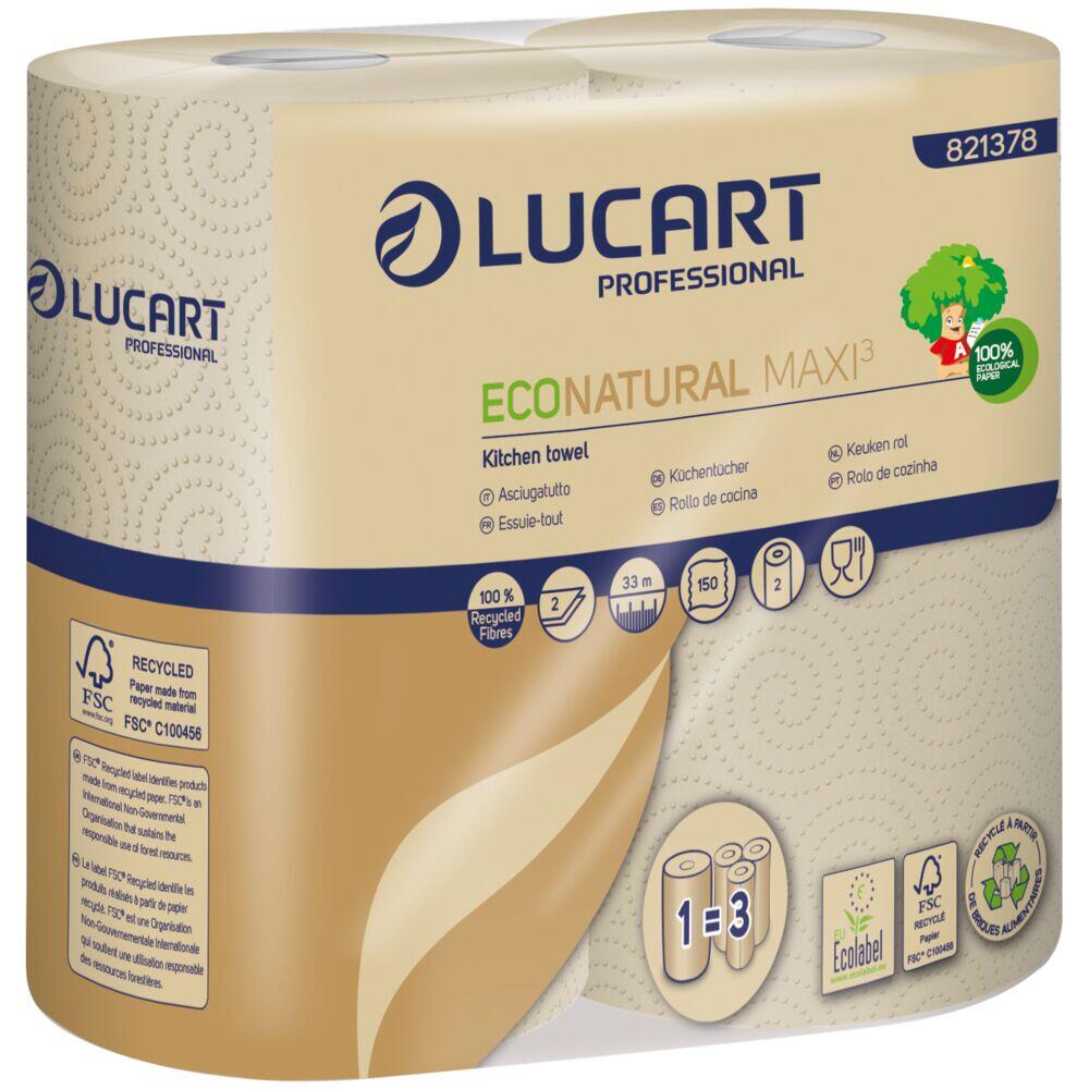 Köksrulle Lucart Eco Natural Maxi 2-lag Natur 30rl