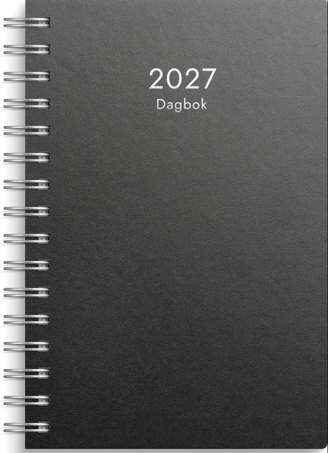 Almanacka Burde 1020 Dagbok Refill Svart 2027