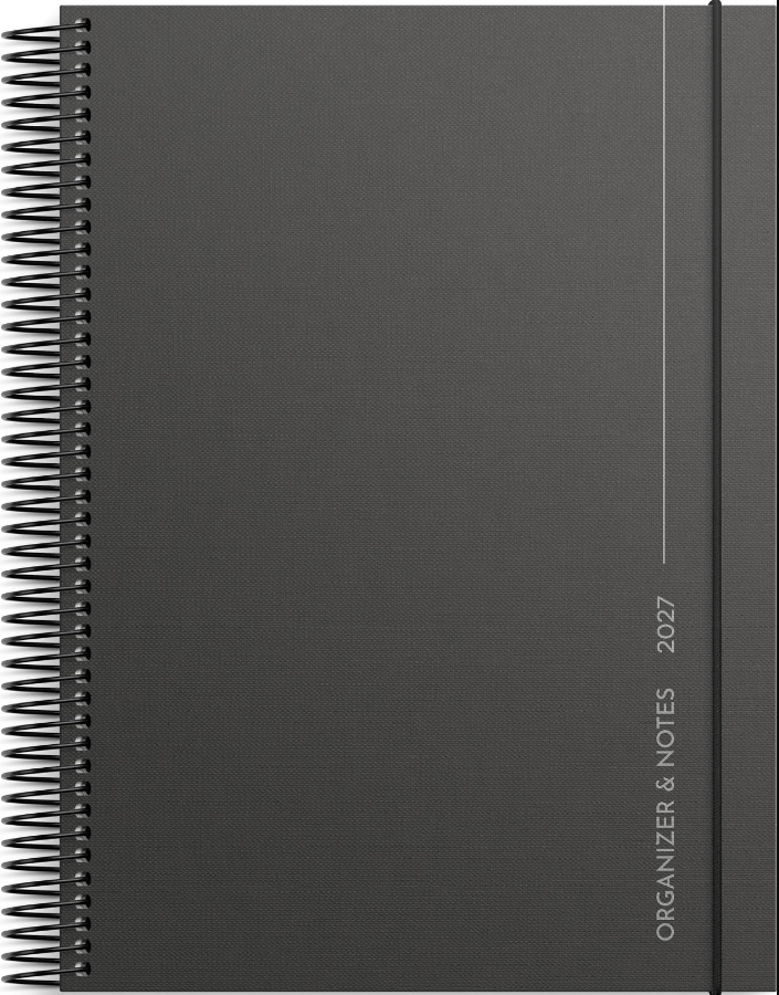 Almanacka Burde 1044 Organizer & Notes 2027 Svart