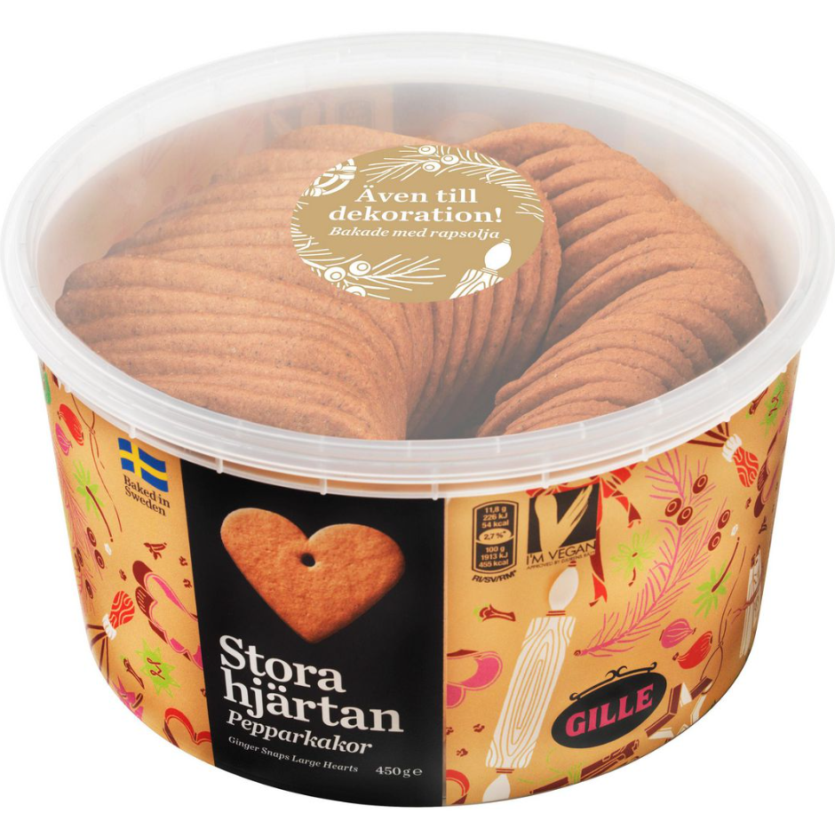 Pepparkakor Gille Stora Hjärtan 450g