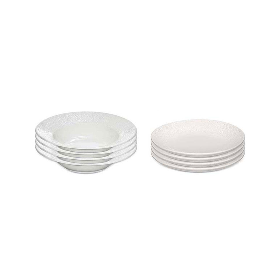 Servis set Tallrik & Djup Tallrik Cult Design Orient Vit 8delar