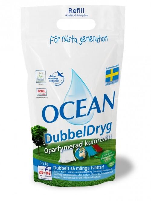 Tvättmedel Ocean Dubbeldryg Refill Oparfymerad 3.5kg