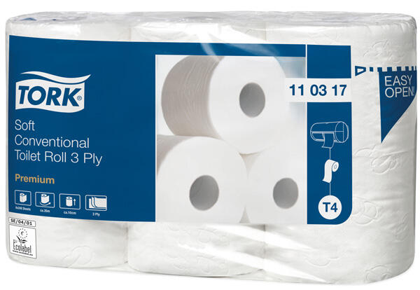 Toalettpapper Tork Mjukt Premium T4 Vit 3-Lag 42rl