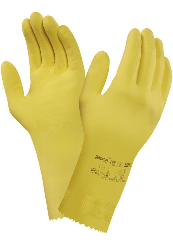 Städhandske Ansell Universal Plus Latex Gul S