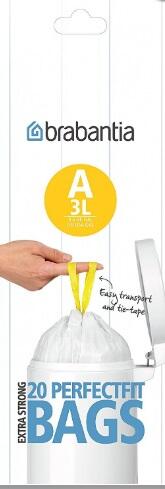 Avfallspåse Brabantia Code A 3L 20st/rl