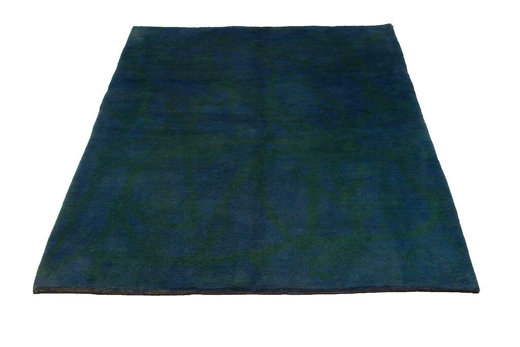 Handknuten Persisk matta Gabbeh Shiraz Ull Mörkblå/Mörkgrön 152x190cm