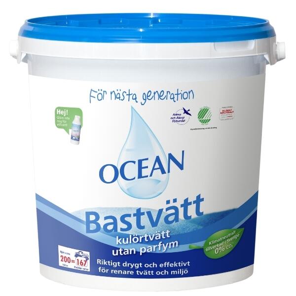 Pulvertvättmedel Ocean Bastvätt Hink Oparfymerad 6.2kg